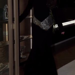 Turtleneck Sequin Waist Detail Mermaid Dress