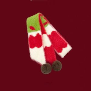 Cute Apple-Shaped Plush Narrow Scarf