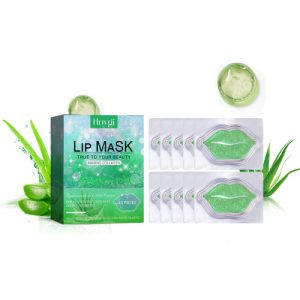 Hoygi Marine Collagen Lip Mask, Aloe Vera Moisturizing Anti-Dry Crack Autumn And Winter Moisturizing Care Light Lip Lines Remove Dead Skin Lip Mask