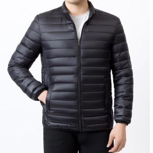 Stand Collar Winter Men's Lightweight Cotton Loose Coat