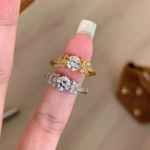 Zircon Butterfly Gypsophila Ring For Women