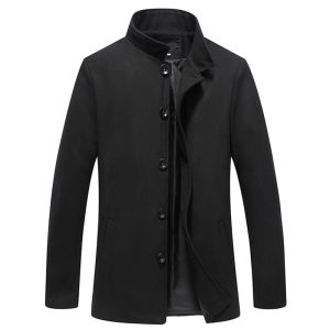 New Men's Fashion Korean-style Slim-fit Mid-length Trench Coat