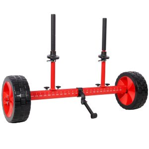Sit On Top Kayak Cart, Heavy-Duty Plug-in Kayak Cart Dolly With 10 Inch Airless Wheels,Width Adjustable,Red