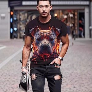 3D Printed Animal Style Vintage Quick-dry T-shirt