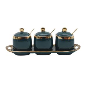 Ceramic Salt Soy Sauce Vinegar Pot  Chili Oil Jar Seasoning Box