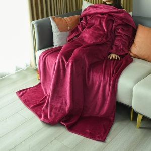 Wearable Long-sleeved Flannel Thickened Blanket For Napping On The TV Sofa