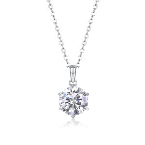 Breeze Dance - A Fashionable And Trendy Necklace Pendant Set With Top-quality Moissanite S925 In Silver And Platinum-plated. It Can Be Tested With A Diamond Pen.