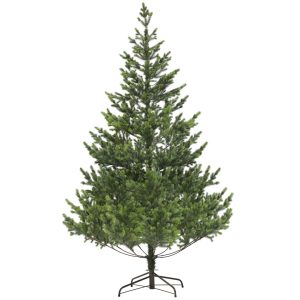 HOMCOM 7ft Artificial Christmas Tree, Sparse Realistic Cedar Tree With 2901 Tips, Easy Assembly, Hinged Xmas Tree For Home Office Holiday, Green