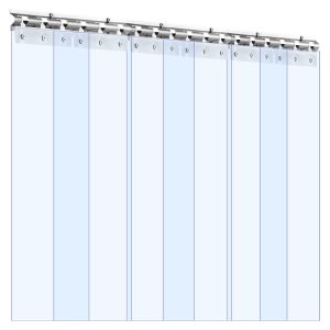 Clear PVC Strip Curtain, 80 In Height X 36 In Width X 0.08 In Thickness, 6 PCS Walk In Freezer Cooler Curtain Strips, Smooth Waterproof Plastic Door Strips For Warehouse, Freezer, Garage Doors