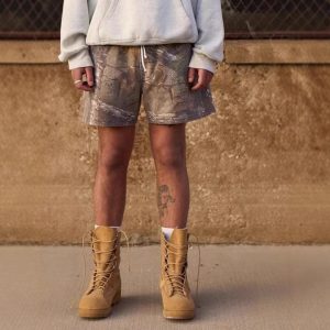 Harajuku Tree Branch Camo-Print Casual Shorts