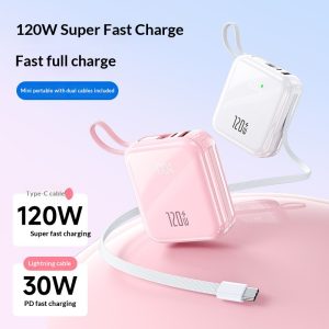 120W Super Fast Charging 20000mAh High-Capacity Mini Power Bank