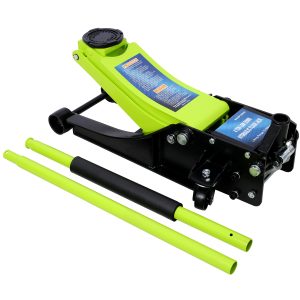Low Profile Hydraulic Trolley Service  Floor Jack, 4 Ton 8000 Lbs  Capacity, Lifting Range 2.5-20,green