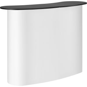 Portable Tradeshow Podium Table, 51.18' X 18.31' X 37.4', Display Exhibition Counter Stand Booth Fair With Wall, Foldable Promotion Retail Bar Table Pop Up Podium With Storage Rack, Carrying Bag