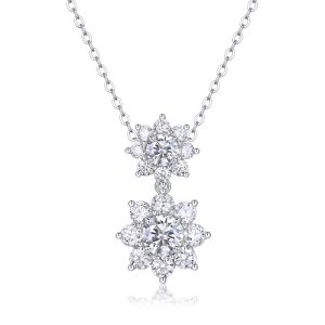 Sunshine Flower Language - A Fashionable And Trendy Necklace Pendant Set With Top-quality Moissanite S925 Silver And Platinum Plating Can Be Tested With A Diamond Pen