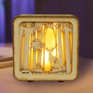 Sales Are Prohibited On The TEMU And SHEIN -MUSIC PARK 3D Wooden Puzzles Elven Deer Model Kit Night Lights Desk Decorations Birthday Christmas Gifts For Women Age14