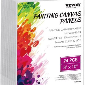 Canvas Boards For Painting, 8 X 10 Inch White Canvases For Painting, 24 Pack Painting Canvas Panels For Sketching, Acrylic And Oil Painting, Watercolor, Paint Canvas For Kids And Professionals
