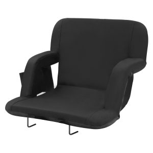 Stadium Seat With Back Support, Wide Bleacher Seat Backs, Folding Padded Cushion Stadium Chair, Portable Reclining Chairs With Hook Pocket Cupholder, Ideal For Sport Event Beach Concert (2 Set)