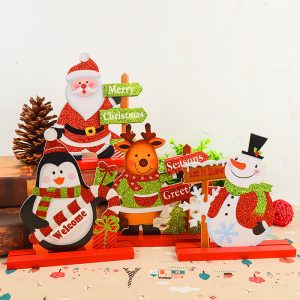 Creative Wooden Santa Claus Desktop Ornament Decoration