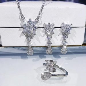 Jewelry Necklace Zircon Set Set Bride