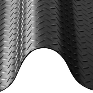 Garage Floor Roll, 4 X 25 Ft Garage Flooring Mat, 3 Mm Thickened Rubber Diamond Plate Floor Protector Mat, Non-Slip, Wear-resist, Waterproof, Easy To Clean For Warehouse, Gyms,Trailer, Black