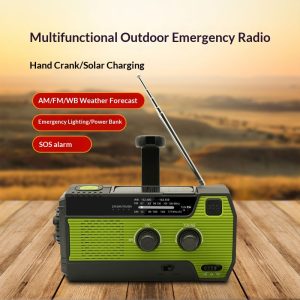 Hand-cranked Multifunctional Emergency Charging Solar Radio Outdoor Disaster Prevention Radio