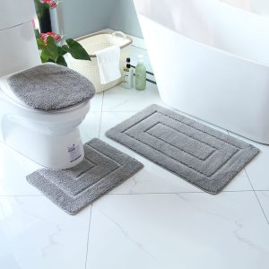 Bathroom Toilet Three-piece Set Absorbent Rug And Non-slip Foot Mat