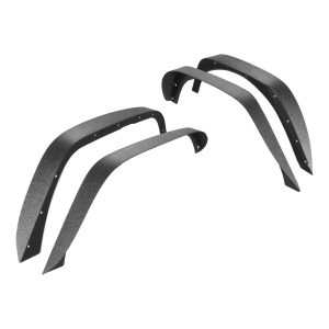 Fender Flare, Front & Rear Fender Flares Compatible With 2007-2018 Jeeps JK/JKU 2/4 Doors, Fine-Textured Black Paintable Off-Road Steel Liner Set, Fenders For Jeep JK, Rust-Resistant Coating