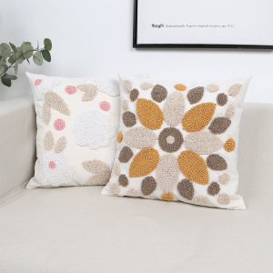 Casual Pastoral-style Flower-embroidered Pillowcase