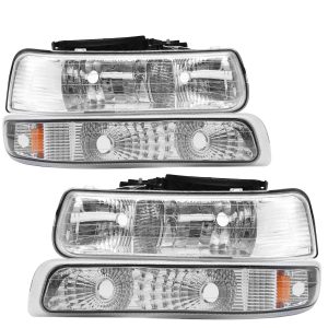 For 1999-2002 Chevy Silverado Pair Halogen Headlights Left Right Side
