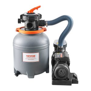 Sand Filter Pump For Above Ground Pool, 12 In, 2650 GPH, 1/3 HP Swimming Pool Sand Filter Pump System, Krystal Clear With 6-Way Multi-port Valve & Strainer Basket, Easy Installation For Pools