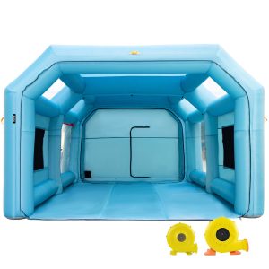 Portable Inflatable Paint Booth, 26x13x10ft Inflatable Spray Booth, Car Paint Tent With Air Filter System & 2 Blowers, Upgraded Blow Up Spray Booth Tent, Auto Paint Workstation, Car Parking Gara
