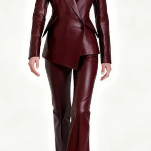Burgundy Leather 2-Piece Suit