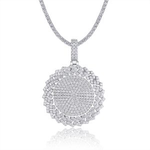 Star Encirclement - A Fashionable And Trendy Necklace Pendant Set With Top-quality Moissanite S925, Silver And Platinum-plated, Can Be Tested With A Diamond Pen.