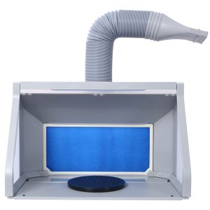 Portable Airbrush Paint Spray Booth Kit Pro Paint Set With Turn Table Powerful Fan For Toy Model Parts  LED Spray Booth Hose Dual Fans