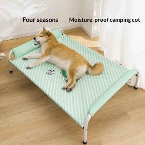 Cartoon Striped Camping Bed For Medium To Large Dogs