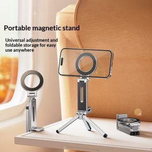 Portable Clip-on Rotating Folding Travel Magnetic Phone Holder