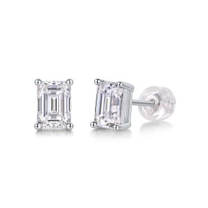 Sinking - A Fashionable And Trendy Accessory Set With Top-quality Moissanite S925 Silver And Platinum-plated Stud Earrings. The Gold Rose Gold Color Can Be Detected By A Diamond Pen