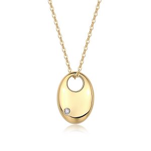 First Encounter - A Fashionable And Trendy Necklace Pendant Set With Top-quality Moissanite S925 And Silver Plated With Gold Can Be Tested With A Diamond Pen