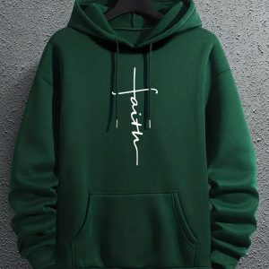 Men's Casual Printed Hoodie With Drawstring