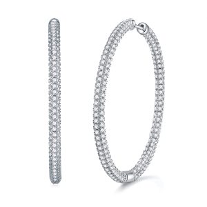 Lustrous - A Fashionable And Trendy Accessory Set With Top-quality Moissanite S925 Silver And Platinum-plated Stud Earrings. It Can Be Detected In Gold Rose Gold With A Diamond Pen