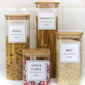 Square Glass Storage Jar With Lid And Square Mouth Condiment Container