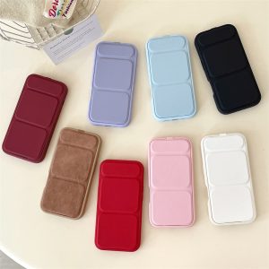 Solid Color Flip Cover Stand Phone Case Anti-Drop
