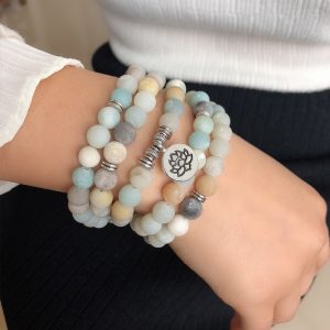 Handmade Beaded Frosted Fashion Succulent Yoga Bracelet