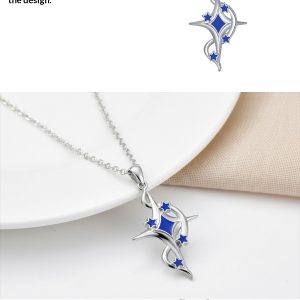 Romantic Babys Breath Pendant With A Thoughtful Cross Design Necklace