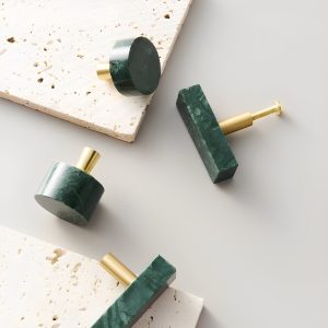 Light-luxury Modern Green And White Wardrobe Door And Drawer Handles