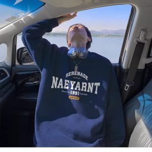 New Mens Loose Fitting Long Sleeve Crew Neck Top