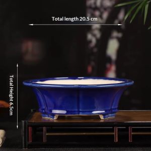 Purple Clay Retro-style Round Flower Pot For Succulents And Begonias On The Balcony