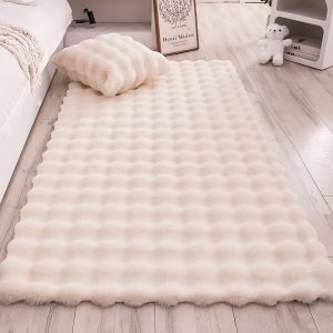 Creamy Bubble-fleece Rug For The Living Room Bay Window