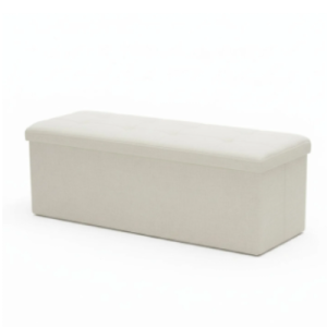 43-inch Foldable Storage Bench, Made Of PVC, With A Load Capacity Of 660 Pounds