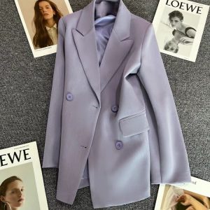 New Spring Autumn Fashionable Double Breasted Suit For Women